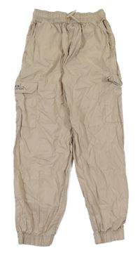Béžové plátenné cargo cuff nohavice Y.F.K.