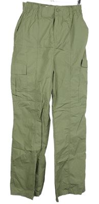 Dámské khaki plátěné kalhoty s kapsami Primark 