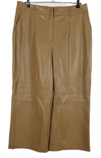 Dámské pískové koženkové culottes kalhoty S. Oliver 