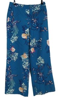 Dámské modré květované culottes kalhoty George 