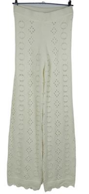 Dámske biele perforované pletené nohavice Exquiss´s