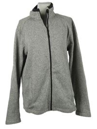 Pánská šedá melírovaná pletená funkční propínací mikina Livergy 