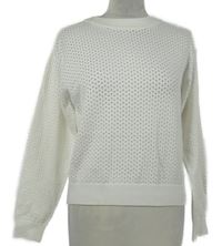 Dámský bílý perforovaný svetr Magaschoni 
