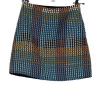 Dámska modro-ružovo-čierna vzorovaná pletená sukňa Topshop