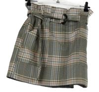 Dámska farebná kockovaná sukňa s opaskom River Island