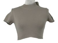 Nové - Dámské béžové pletené crop tričko Zara 
