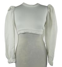 Dámska biela crop mikina