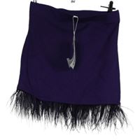 Nové - Dámská fialová pletená sukně s péřovým volánkem Only 