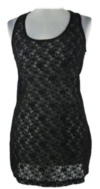 Dámský černý krajkový top George 