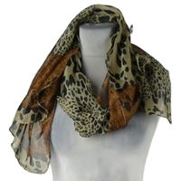 Dámská černo-béžová vzorovaná šílová šála 