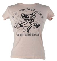 Dámské světlerůžové tričko s potiskem Review 