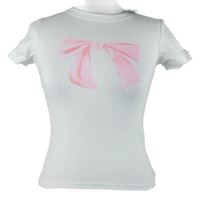 Dámske biele crop tričko s mašlou Motel