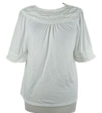 Dámské bílé tričko s krajkou M&S