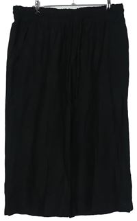 Dámske čierne ľanové culottes nohavice Simply Be