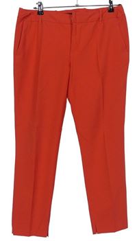 Dámske červené crop nohavice s pukmi Zara