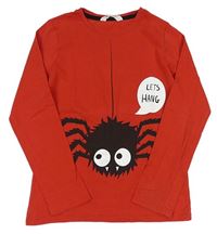 Červené tričko s pavoukem zn. H&M