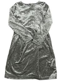 Šedé sametové šaty H&M