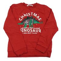 Červená mikina s dinosaurem z překlápěcích flitrů H&M