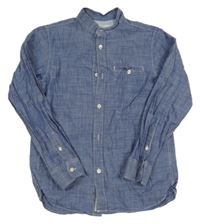 Modrá melírovaná košile H&M