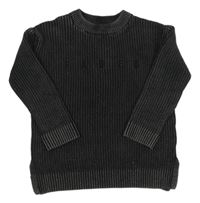 Čierny melírovaný sveter s nápisom Reserved