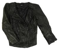 Čierna koženková jarná bunda