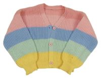 Farebný pruhovaný crop sveter Shein