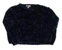 Tmavomodrý žinylkový sveter Ergee