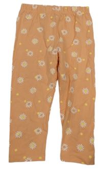 Světleoranžové capri legíny s puntíky a kytičkami Topolino