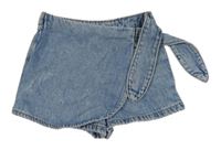 Svetlomodrá rifľová skort zavinovací sukňa Zara
