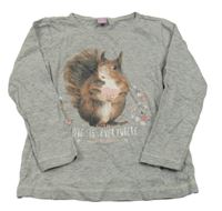 Sivé tričko s veverkou Dopodopo