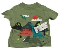Khaki tričko s dinosaury F&F