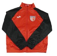 Červeno-čierna športová prepínaci mikina s potlačou