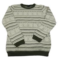 Khaki-světlebéžový vzorovaný svetr Lc waikiki