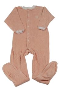 Lososový froté overal s medvídkem