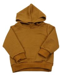 Medová rebrovaná mikina s kapucňou