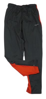 Antracitovo-červené sportovní funkční tepláky Kipsta