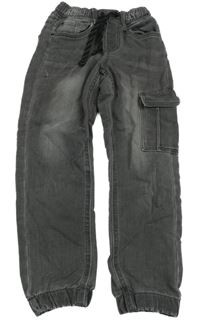 Sivé teplákové cuff rifle s vreckom