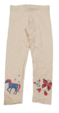 Svetloružové legíny s koněm a motýlkom C&A