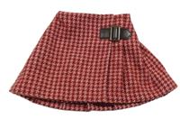 Rubínovo-biela vzorovaná vlnená sukňa Next