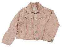 Svetloružová crop rifľová bunda Next