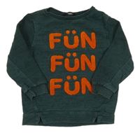 Tmavozelená žíhaná mikina s nápismi George