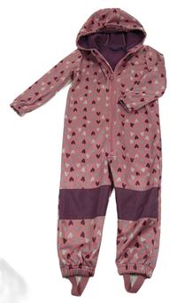 Staroružová softshellová kombinéza so srdiečkami a kapucňou Lupilu