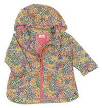 Smetanovo-barevná květovaná šusťáková jarní bunda s kapucí Next