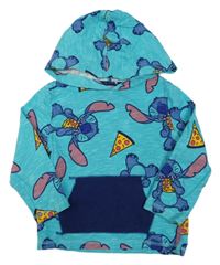 Světlemodrá lehká mikina se Stitchem a kapucí Disney