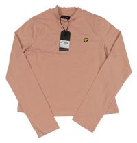 Nové - Růžové crop triko se stojáčkem 