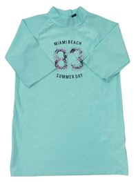 Mátové plážové UV tričko s číslom Pepperts