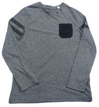 Sivé melírované tričko s vreckom C&A