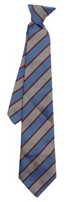 Modro-béžovo-červená pruhovaná kravata