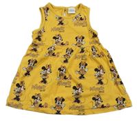 Žlté bavlnené šaty s Minnií Disney