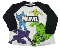 Bílo-černé triko s hrdiny Marvel